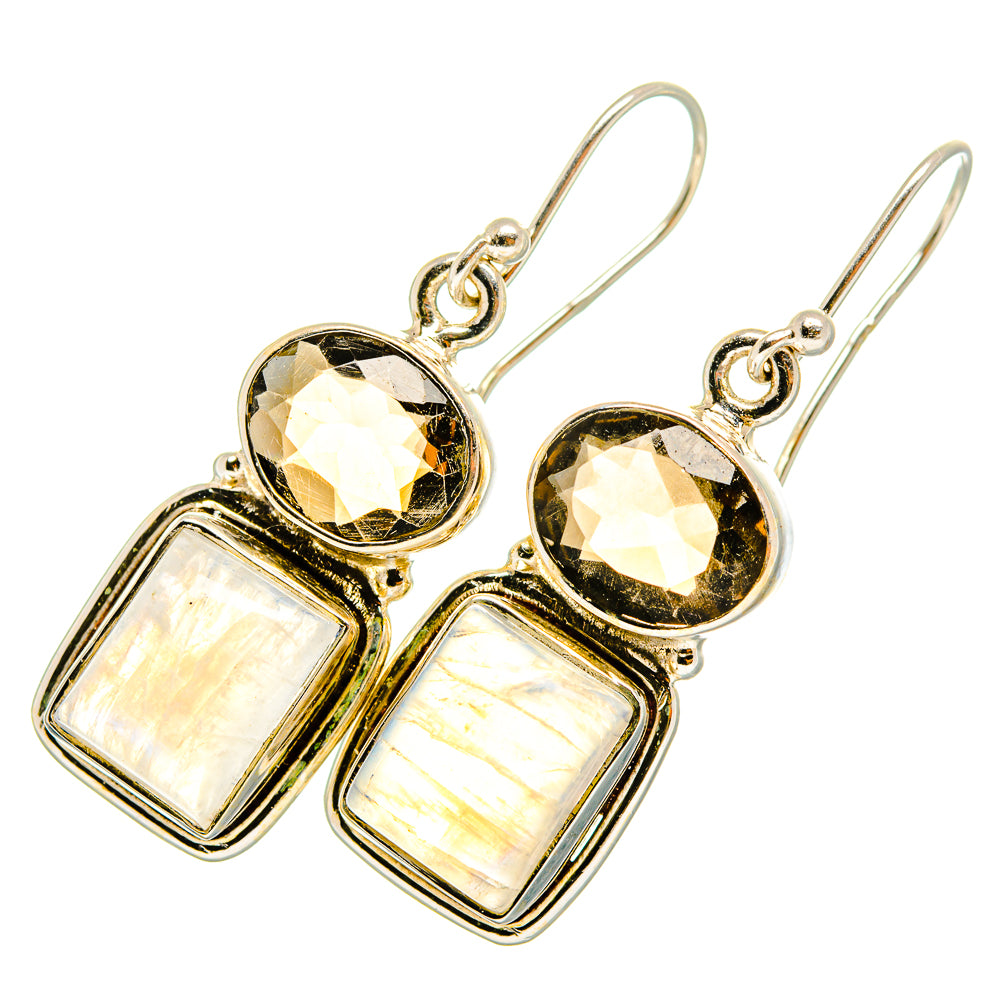 Rainbow Moonstone Earrings handcrafted by Anasilvercos - EARR419703