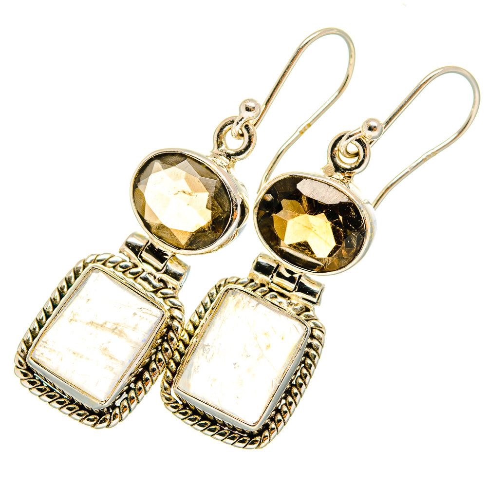 Rainbow Moonstone Earrings handcrafted by Anasilvercos - EARR419712