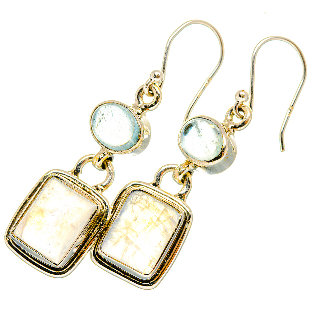 Rainbow Moonstone Earrings handcrafted by Anasilvercos - EARR419718