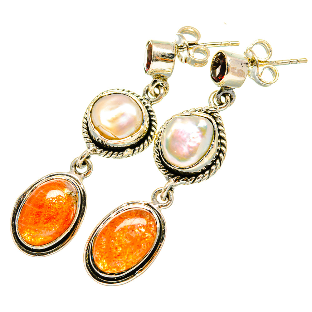 Sunstone Earrings handcrafted by Anasilvercos - EARR419720