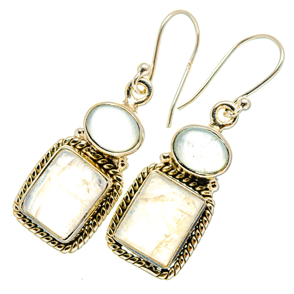 Rainbow Moonstone Earrings handcrafted by Anasilvercos - EARR419726