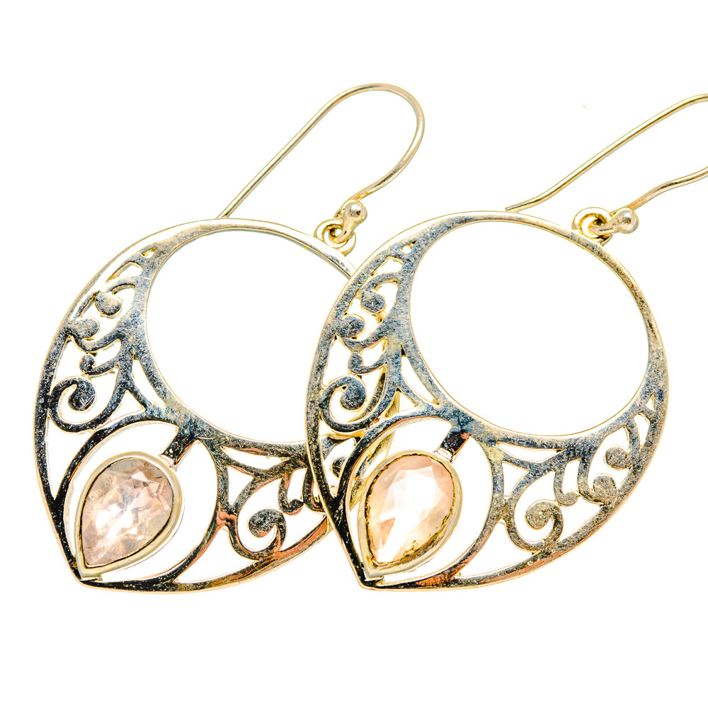 Rose Quartz Earrings handcrafted by Anasilvercos - EARR419757