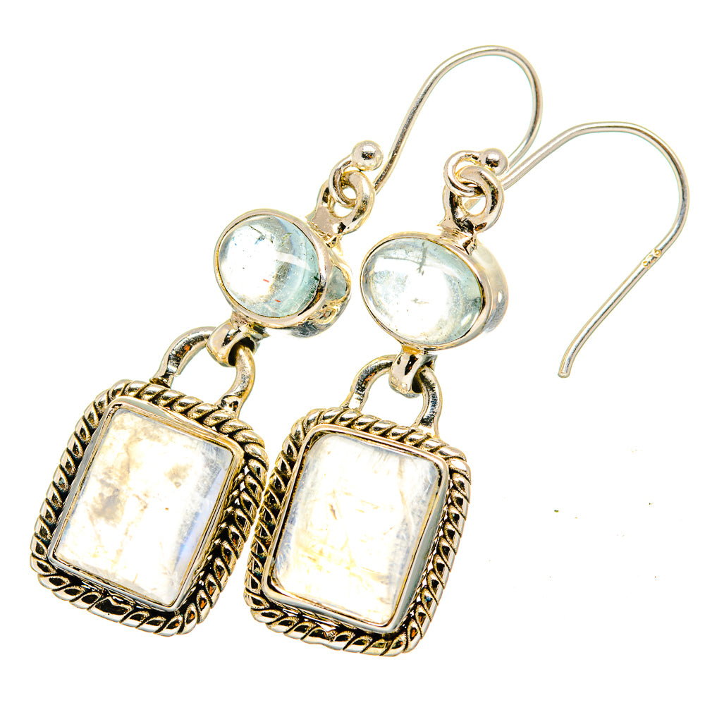 Rainbow Moonstone Earrings handcrafted by Anasilvercos - EARR419768