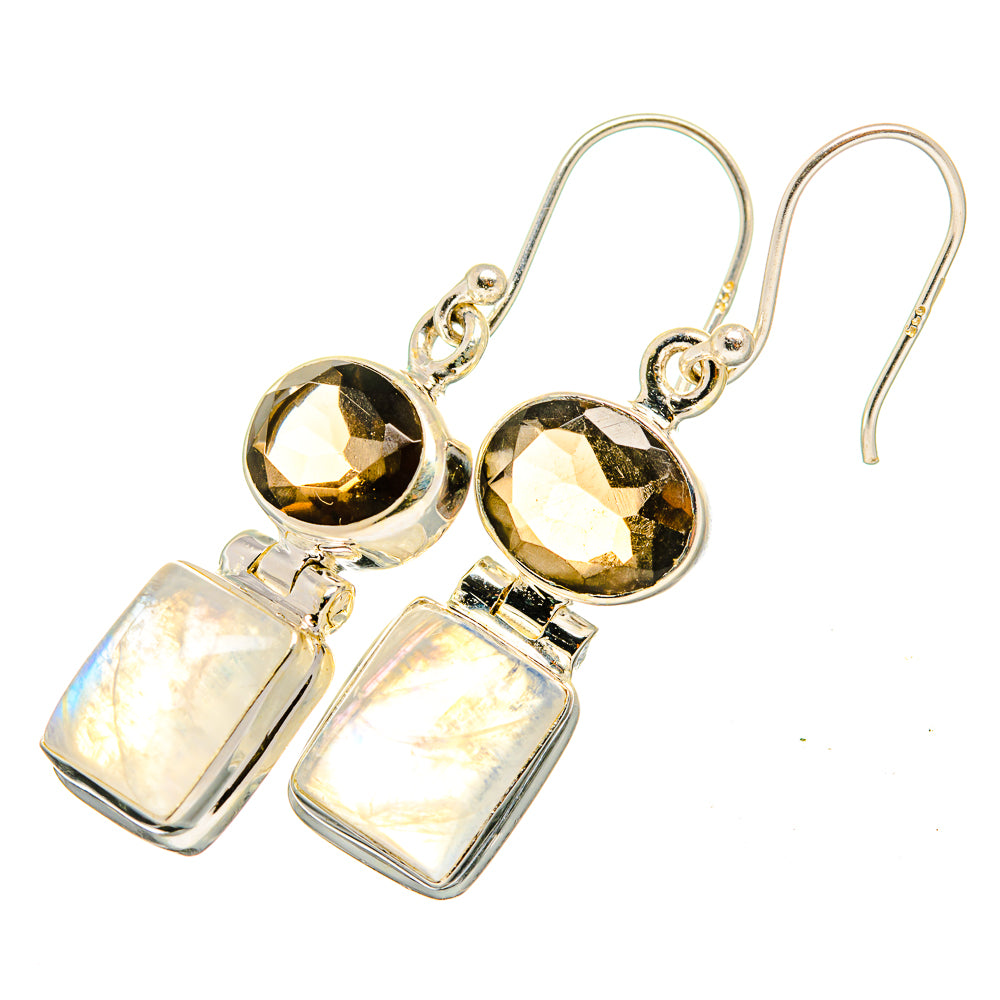 Rainbow Moonstone Earrings handcrafted by Anasilvercos - EARR419770