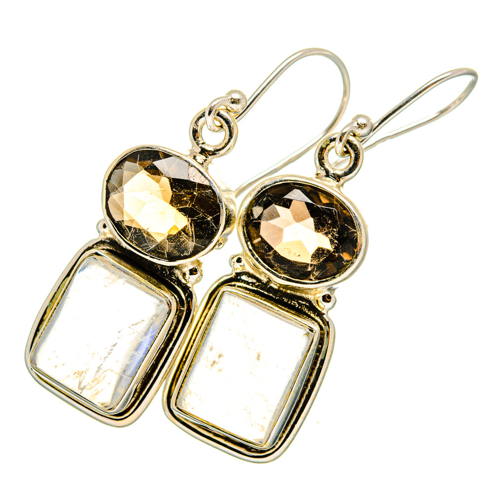 Rainbow Moonstone Earrings handcrafted by Anasilvercos - EARR419772