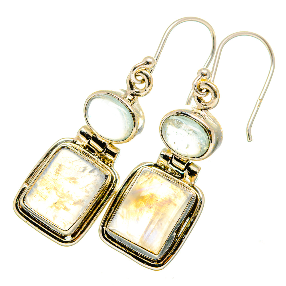 Rainbow Moonstone Earrings handcrafted by Anasilvercos - EARR419785