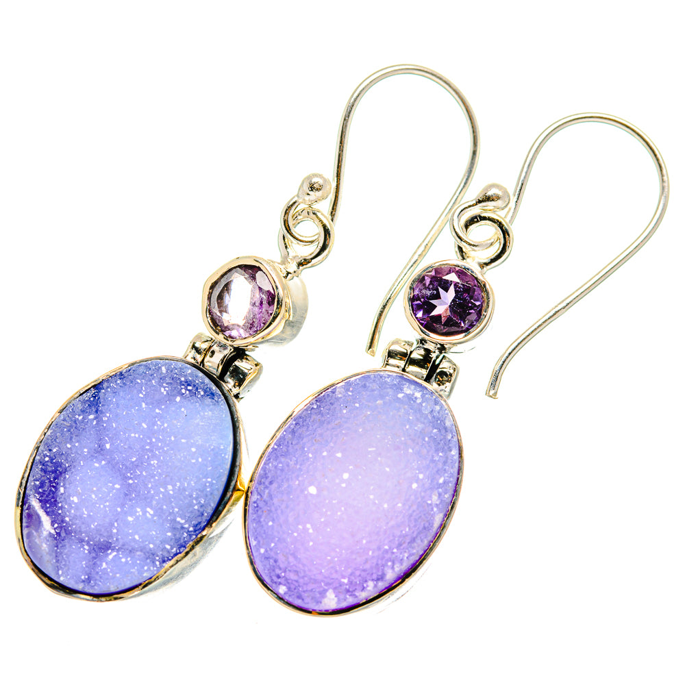 Purple Druzy Earrings handcrafted by Anasilvercos - EARR419793