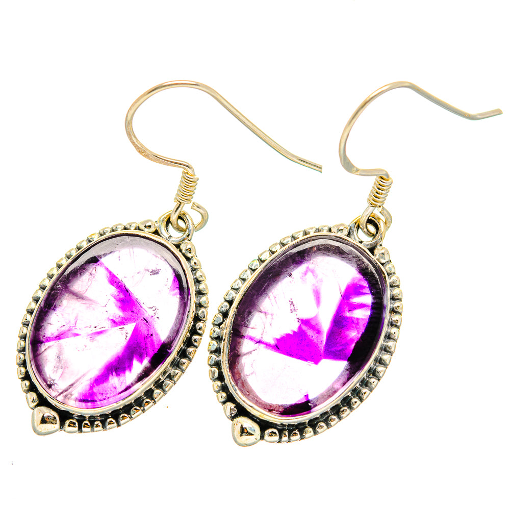 Chevron Amethyst Earrings handcrafted by Anasilvercos - EARR419801