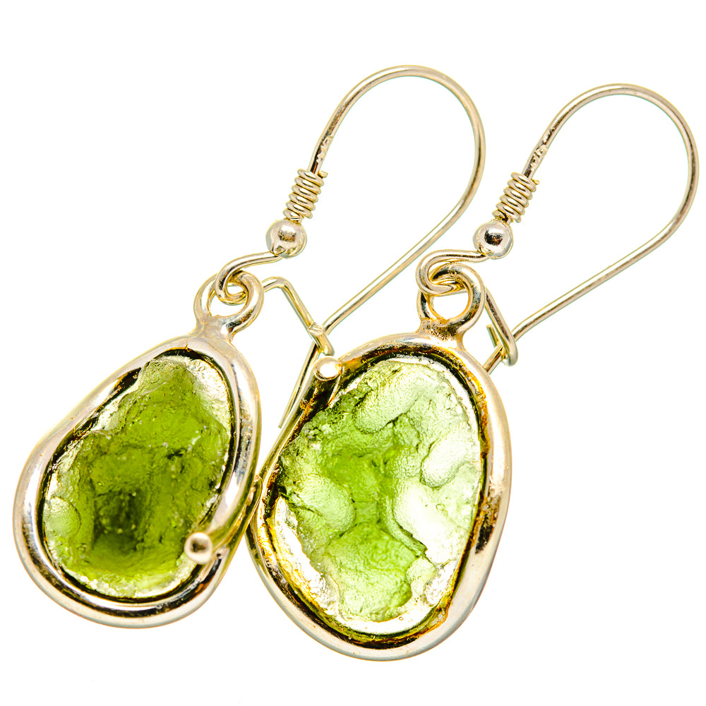 Czech Moldavite Earrings handcrafted by Anasilvercos - EARR419818