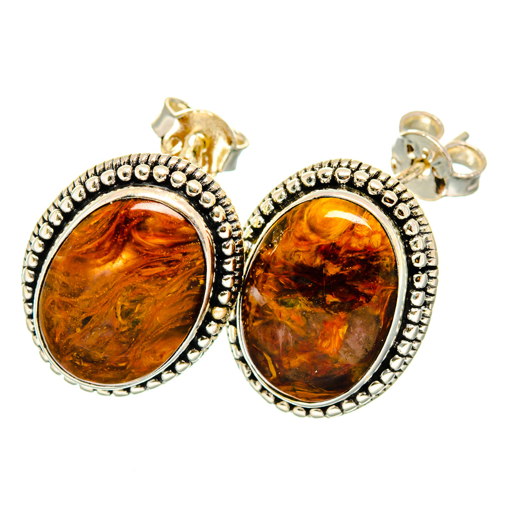 Golden Pietersite Earrings handcrafted by Anasilvercos - EARR419821