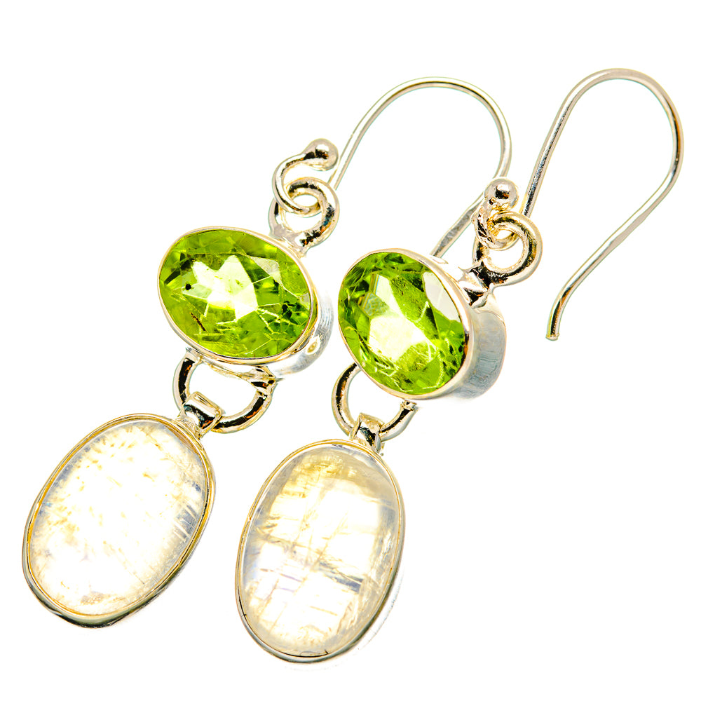 Rainbow Moonstone Earrings handcrafted by Anasilvercos - EARR419884