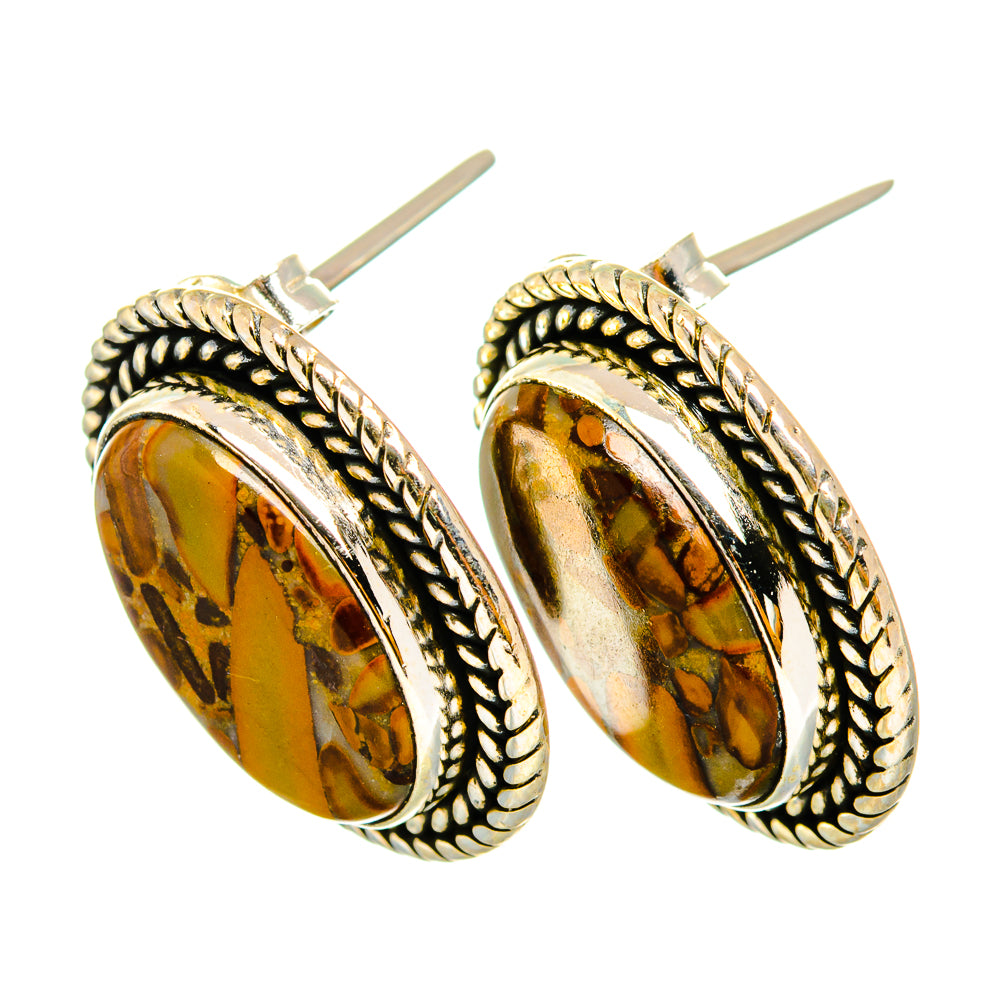 Bamboo Jasper Earrings handcrafted by Anasilvercos - EARR419904