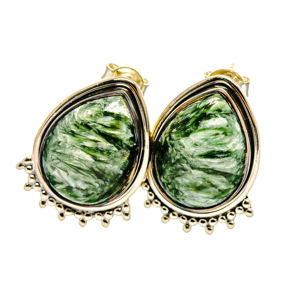 Seraphinite Earrings handcrafted by Anasilvercos - EARR419927