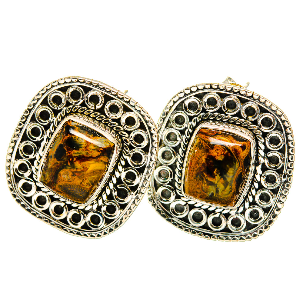 Golden Pietersite Earrings handcrafted by Anasilvercos - EARR419945