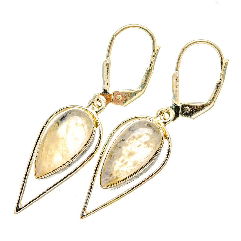 Rainbow Moonstone Earrings handcrafted by Anasilvercos - EARR419958
