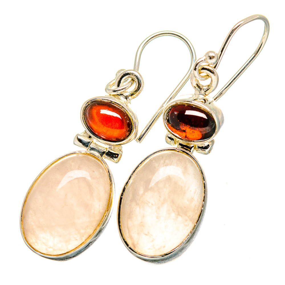 Rose Quartz Earrings handcrafted by Anasilvercos - EARR419970