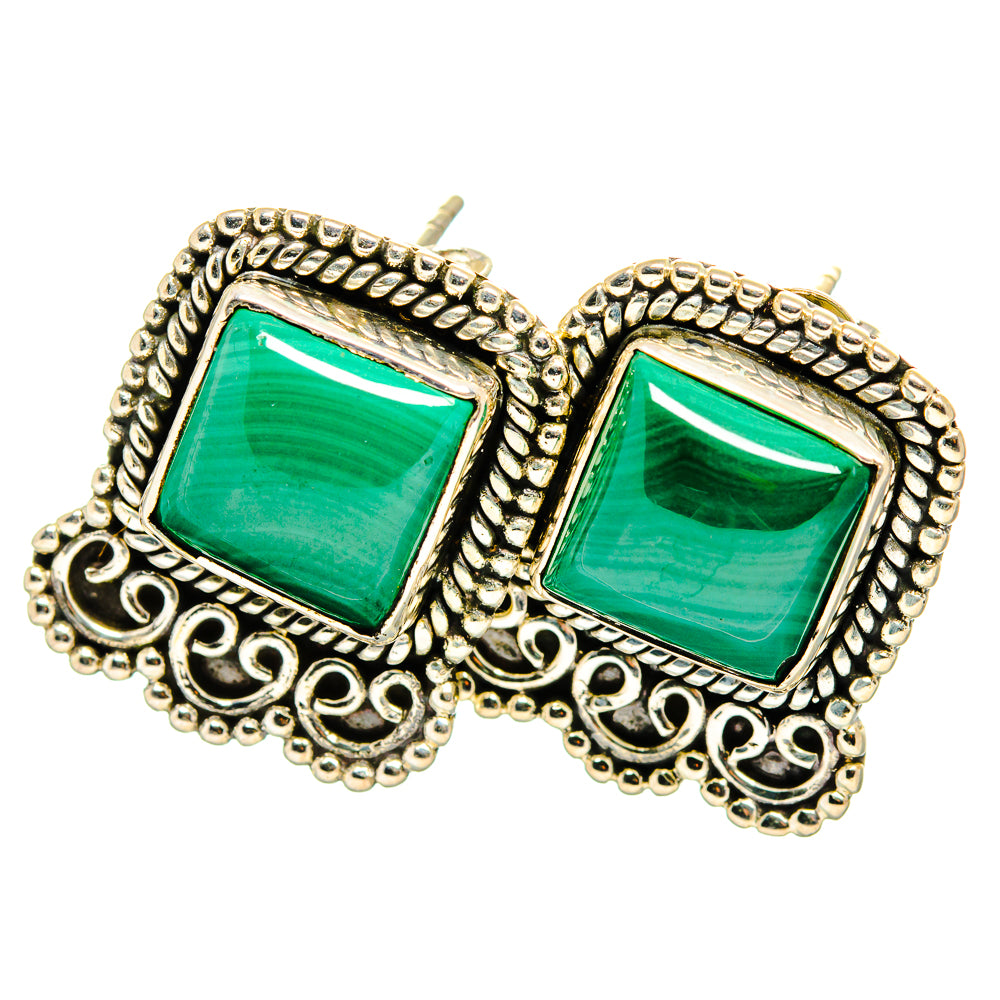 Malachite Earrings handcrafted by Anasilvercos - EARR419971