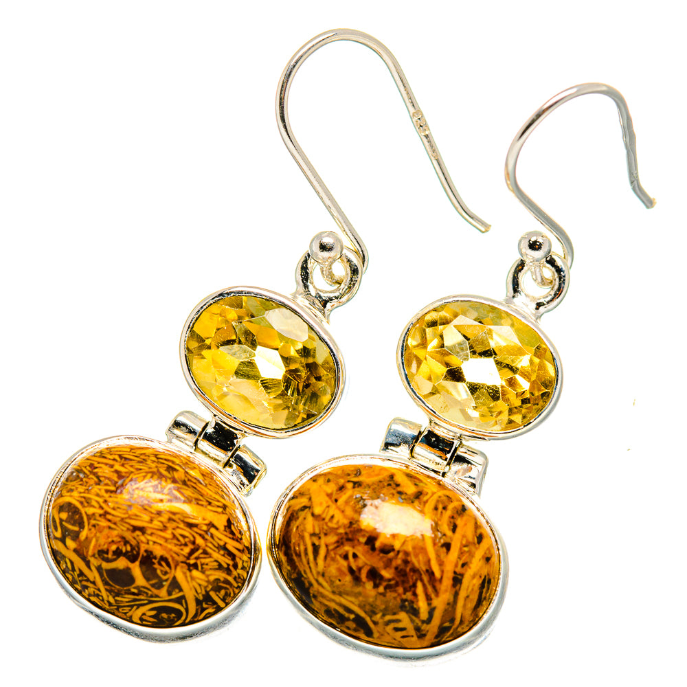 Palm Wood Jasper Earrings handcrafted by Anasilvercos - EARR419979