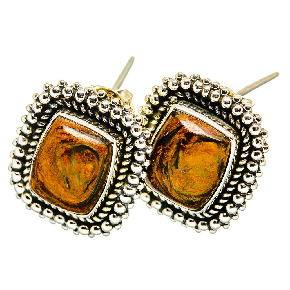 Golden Pietersite Earrings handcrafted by Anasilvercos - EARR419992
