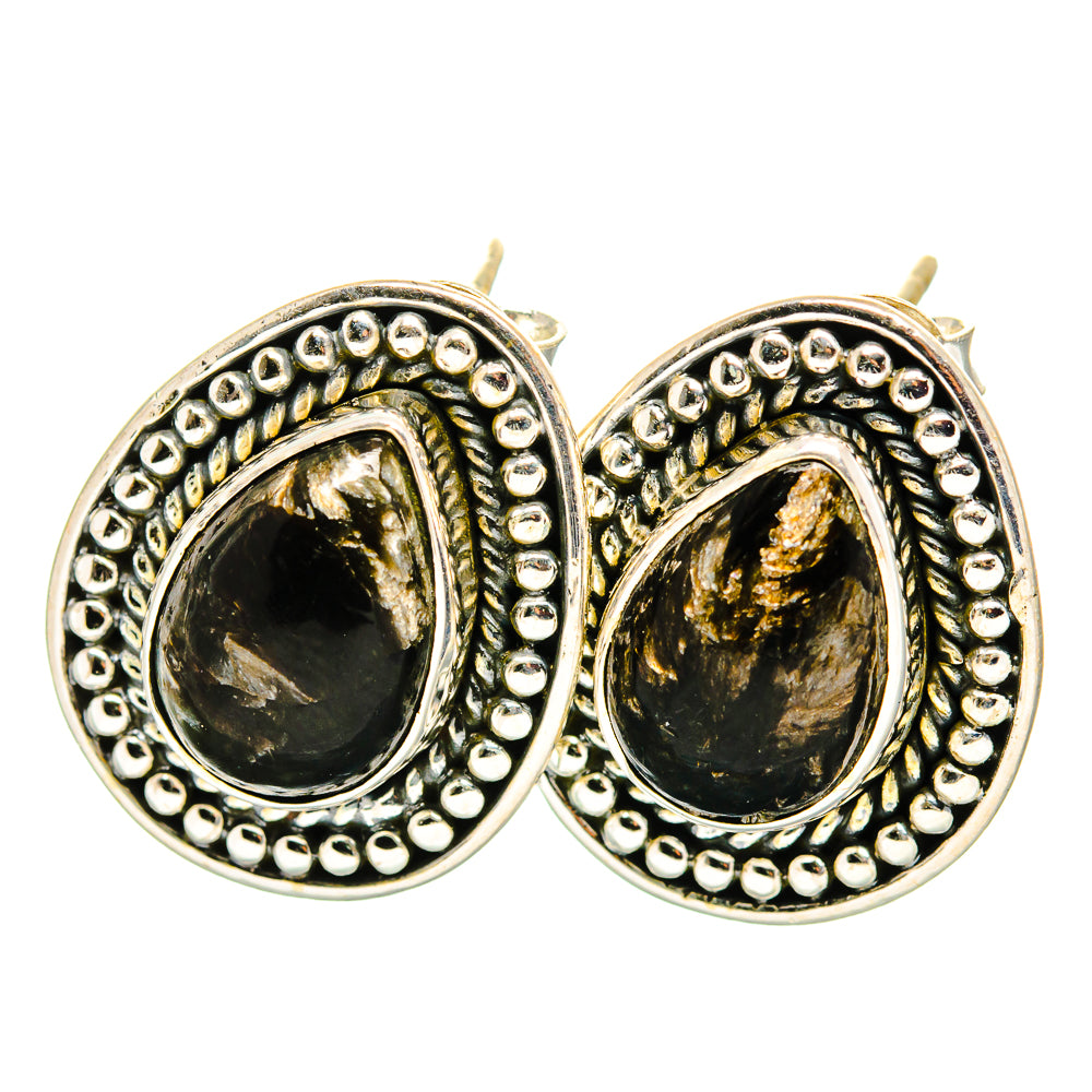 Golden Seraphinite Earrings handcrafted by Anasilvercos - EARR420003 - Photo 2