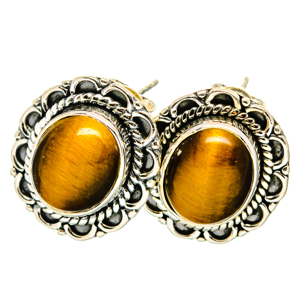 Tiger Eye Earrings handcrafted by Anasilvercos - EARR420007