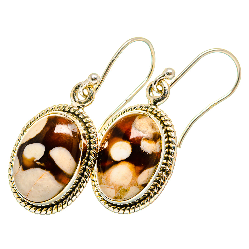 Peanut Wood Jasper Earrings handcrafted by Anasilvercos - EARR420024