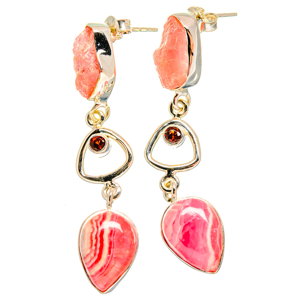 Rhodochrosite Earrings handcrafted by Anasilvercos - EARR420044