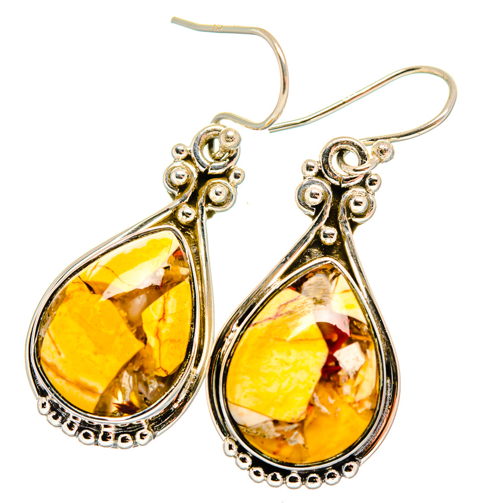 Brecciated Mookaite Earrings handcrafted by Anasilvercos - EARR420048