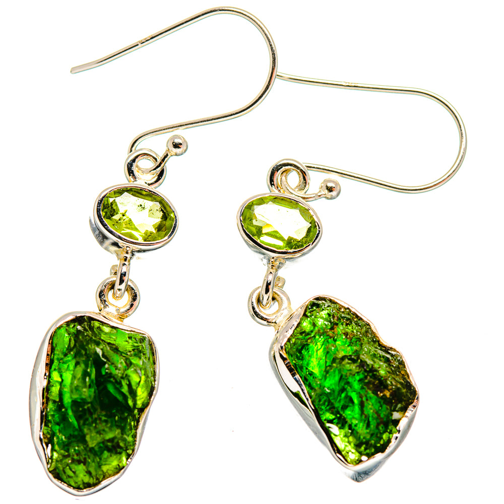 Chrome Diopside Earrings handcrafted by Anasilvercos - EARR420053