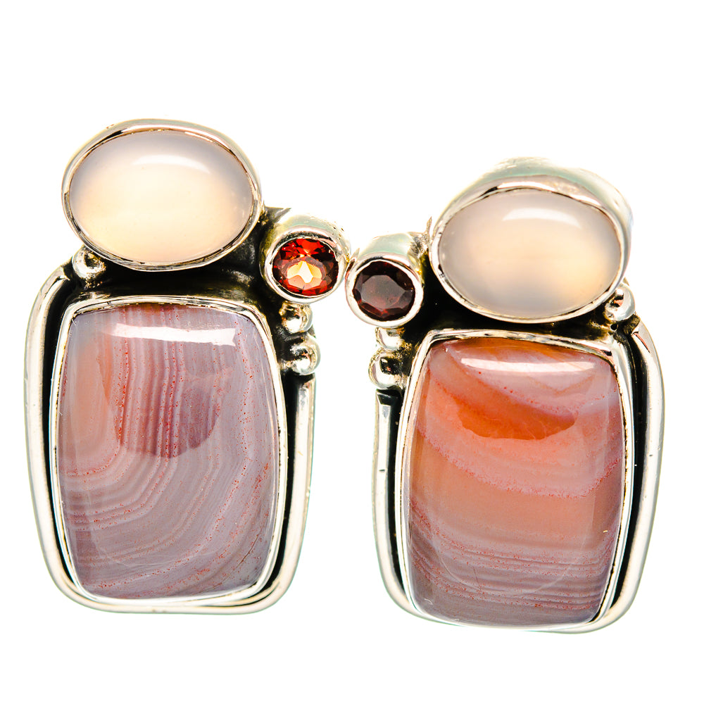 Botswana Agate Earrings handcrafted by Anasilvercos - EARR420054