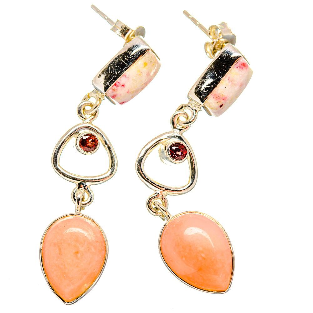Pink Opal Earrings handcrafted by Anasilvercos - EARR420061
