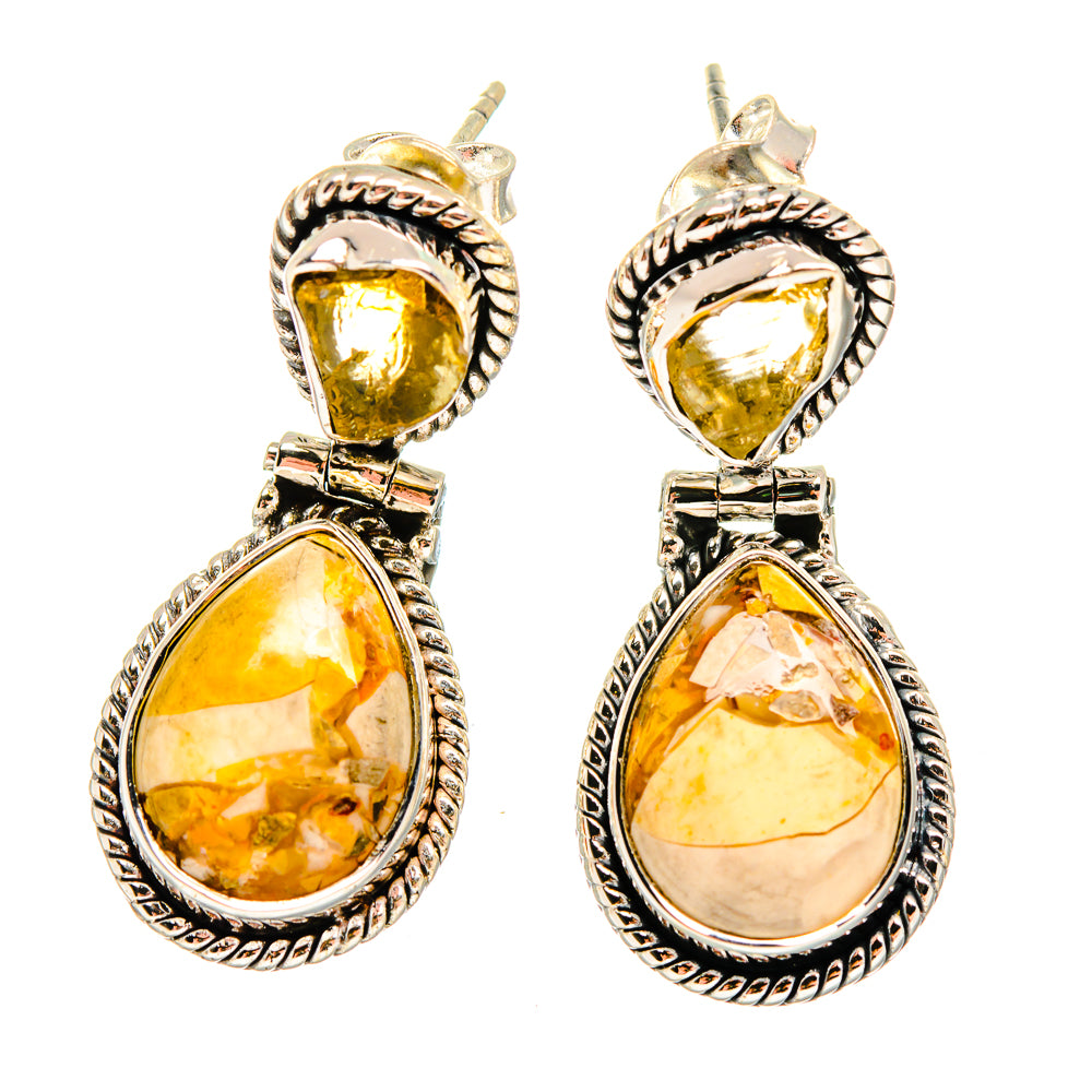 Brecciated Mookaite Earrings handcrafted by Anasilvercos - EARR420064
