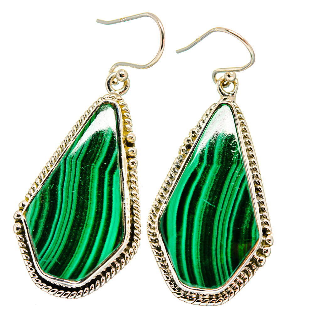 Malachite Earrings handcrafted by Anasilvercos - EARR420068