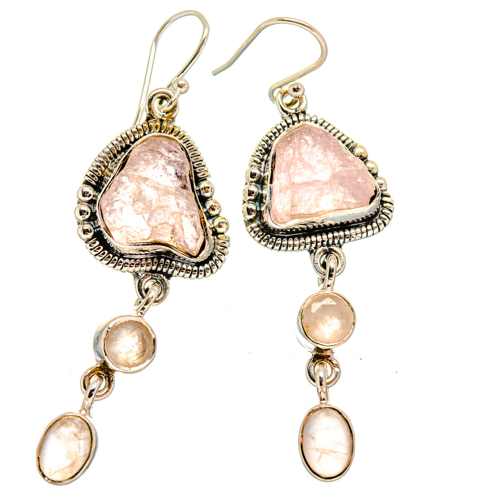 Rose Quartz Earrings handcrafted by Anasilvercos - EARR420078