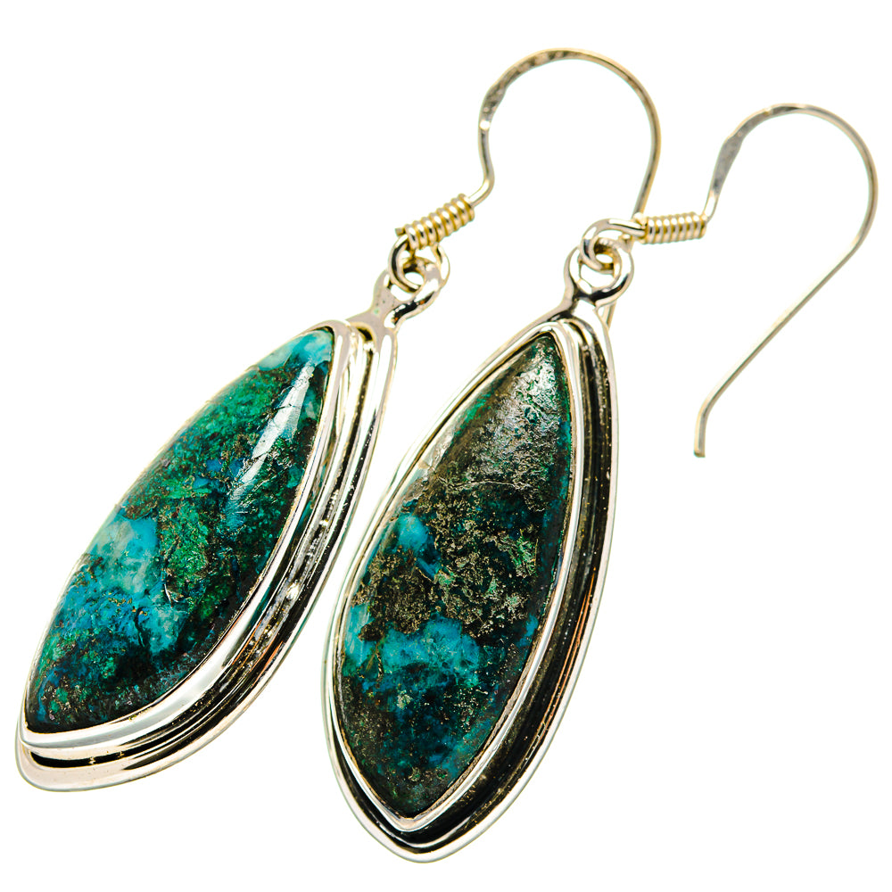 Chrysocolla Earrings handcrafted by Anasilvercos - EARR420090