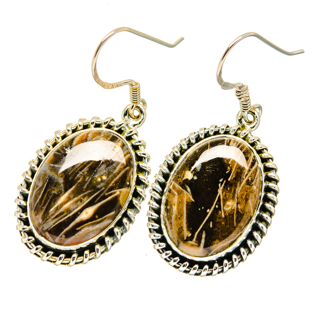 Peanut Wood Jasper Earrings handcrafted by Anasilvercos - EARR420102