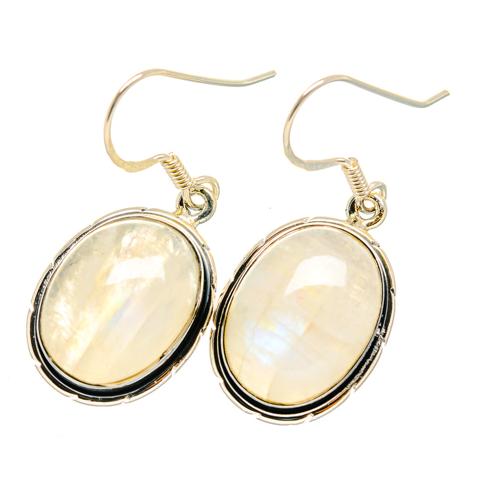 Rainbow Moonstone Earrings handcrafted by Anasilvercos - EARR420121