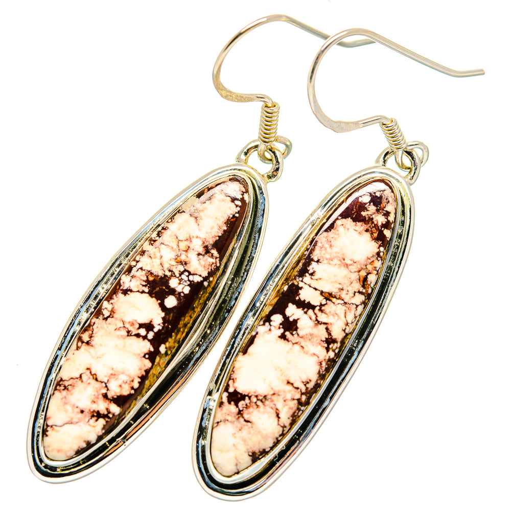 Peanut Wood Jasper Earrings handcrafted by Anasilvercos - EARR420151