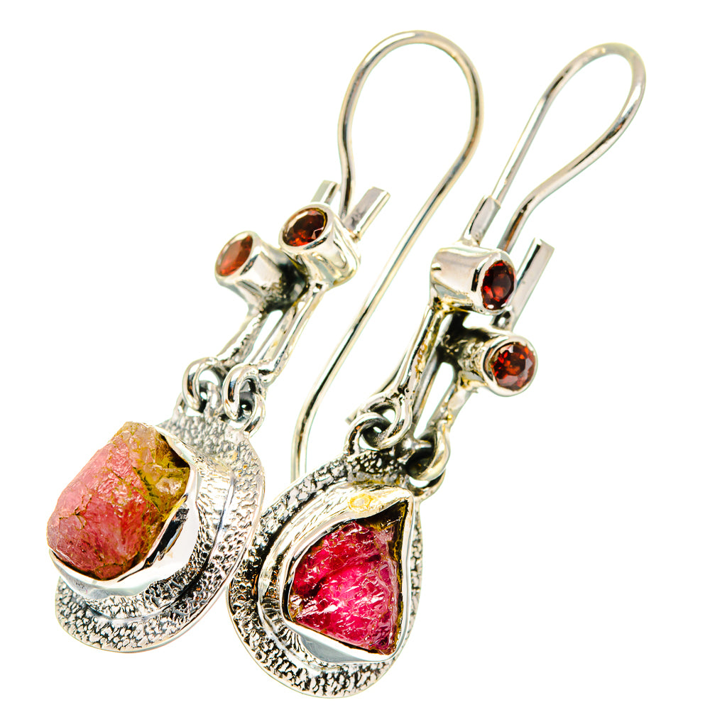 Watermelon Tourmaline Earrings handcrafted by Anasilvercos - EARR420153