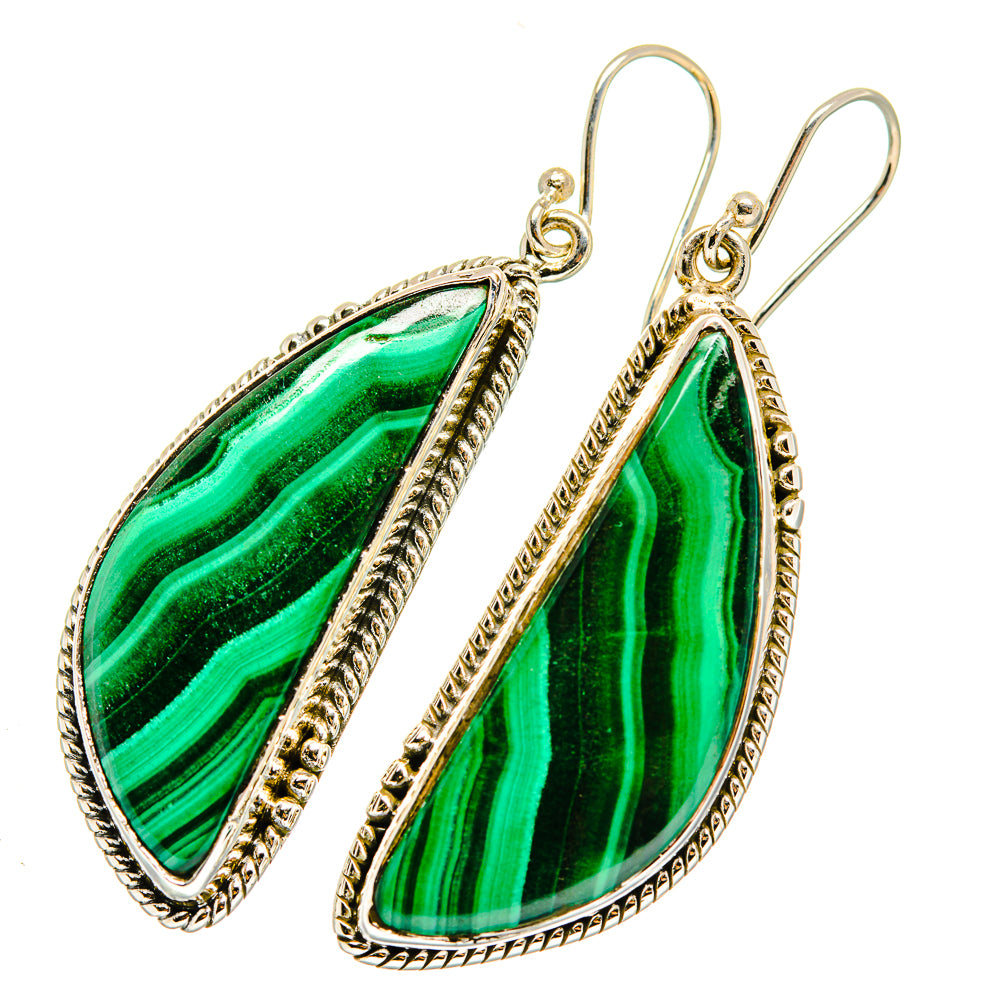 Malachite Earrings handcrafted by Anasilvercos - EARR420160