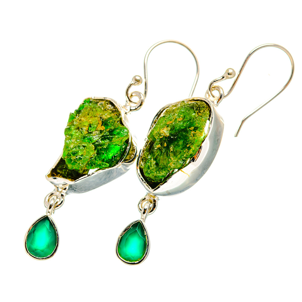 Chrome Diopside Earrings handcrafted by Anasilvercos - EARR420165
