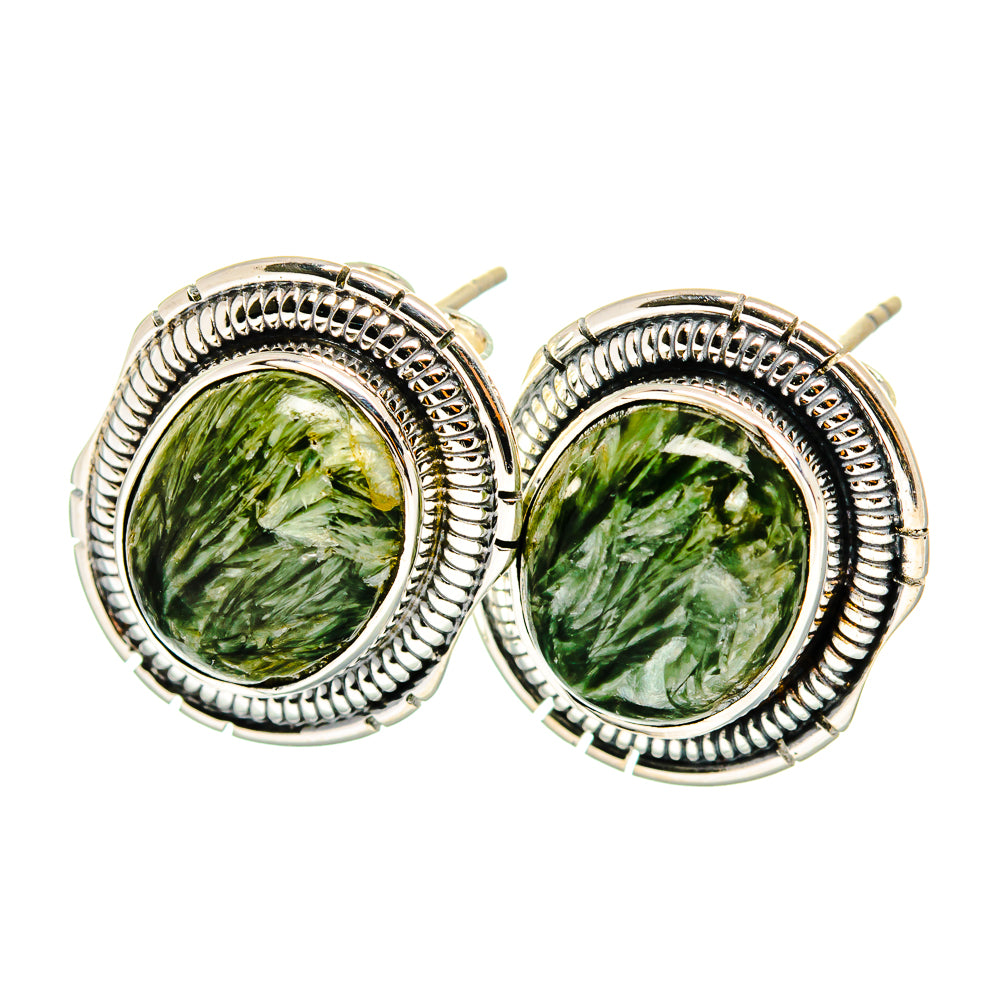 Seraphinite Earrings handcrafted by Anasilvercos - EARR420168