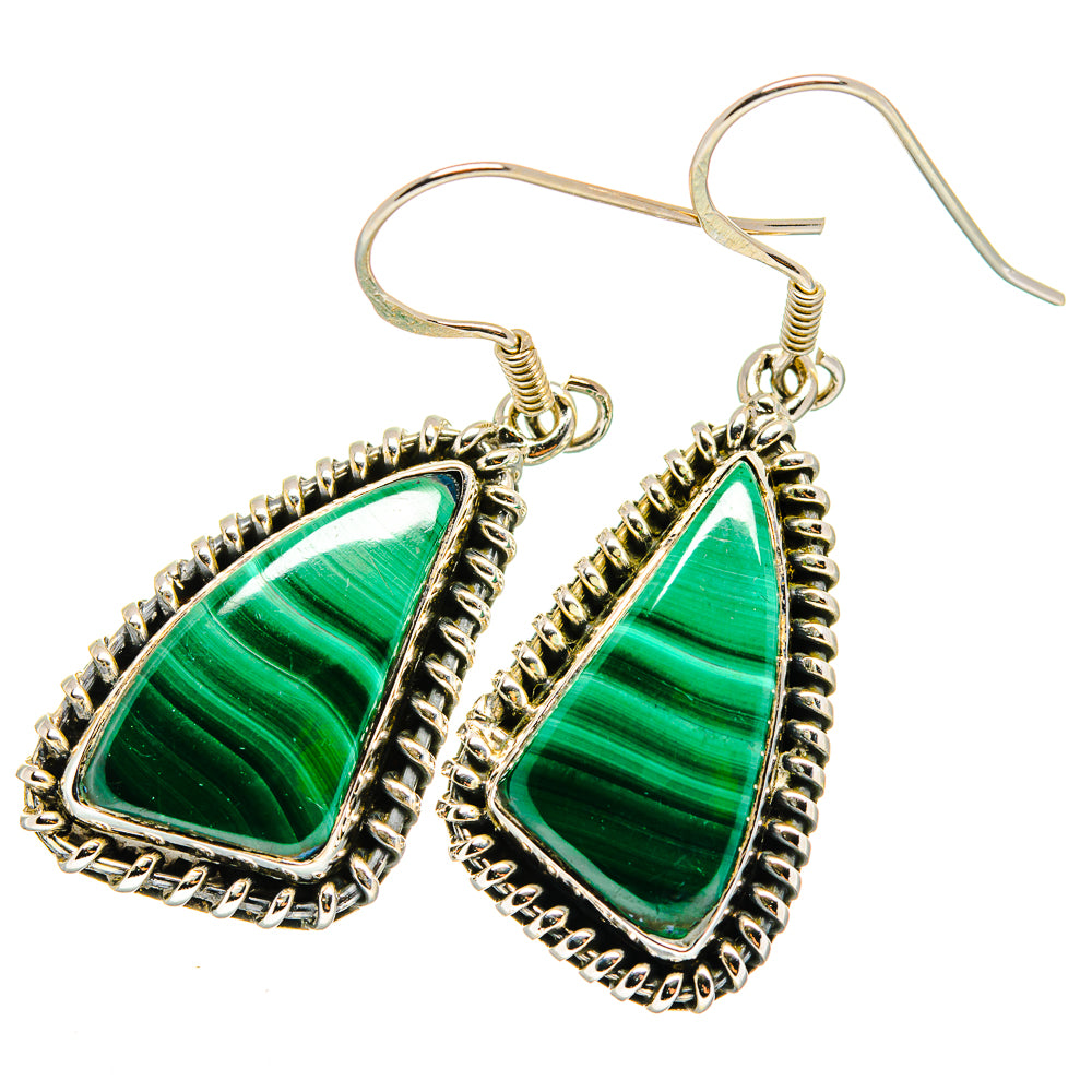 Malachite Earrings handcrafted by Anasilvercos - EARR420173