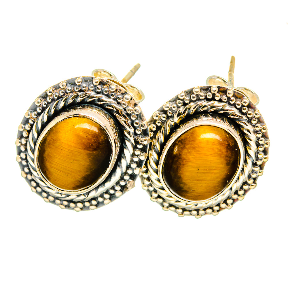 Tiger Eye Earrings handcrafted by Anasilvercos - EARR420175