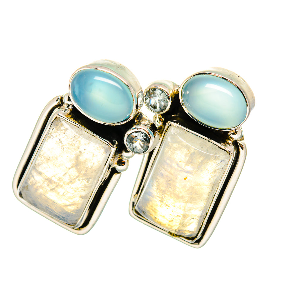 Rainbow Moonstone Earrings handcrafted by Anasilvercos - EARR420211
