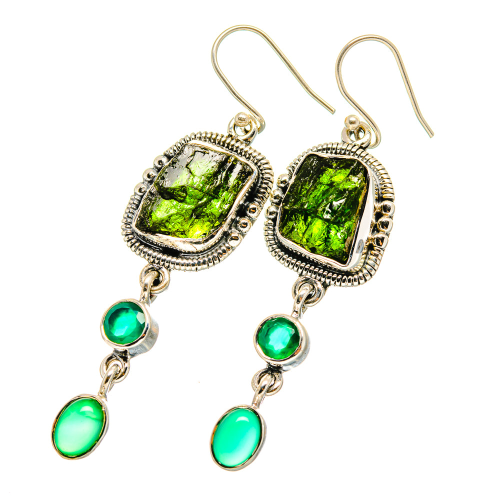 Chrome Diopside Earrings handcrafted by Anasilvercos - EARR420229