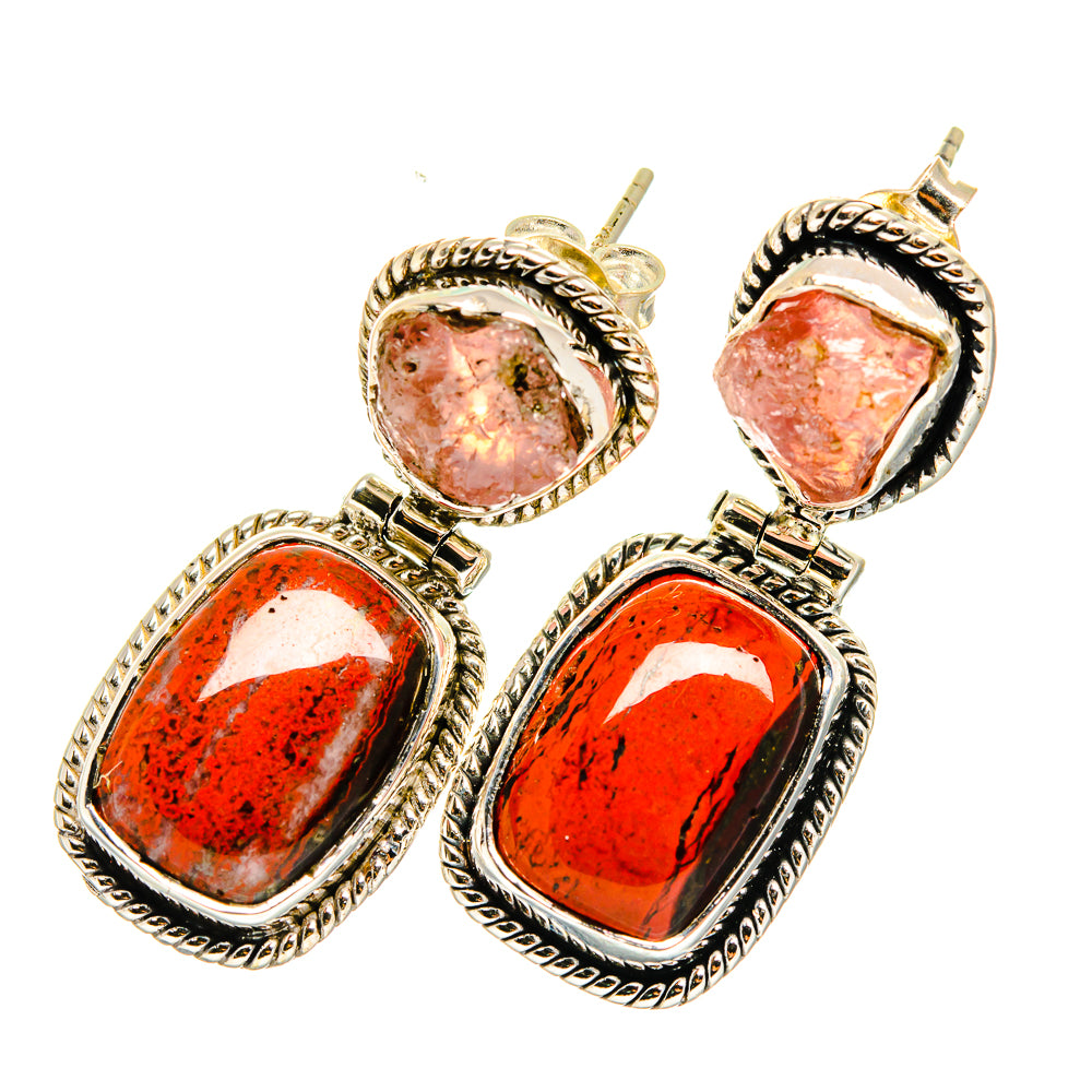 Red Jasper Earrings handcrafted by Anasilvercos - EARR420232