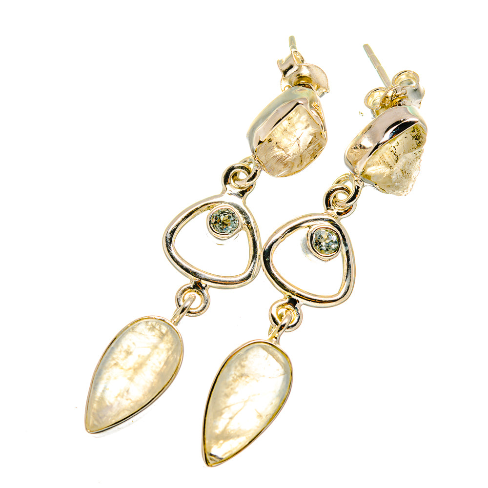 Rainbow Moonstone Earrings handcrafted by Anasilvercos - EARR420247