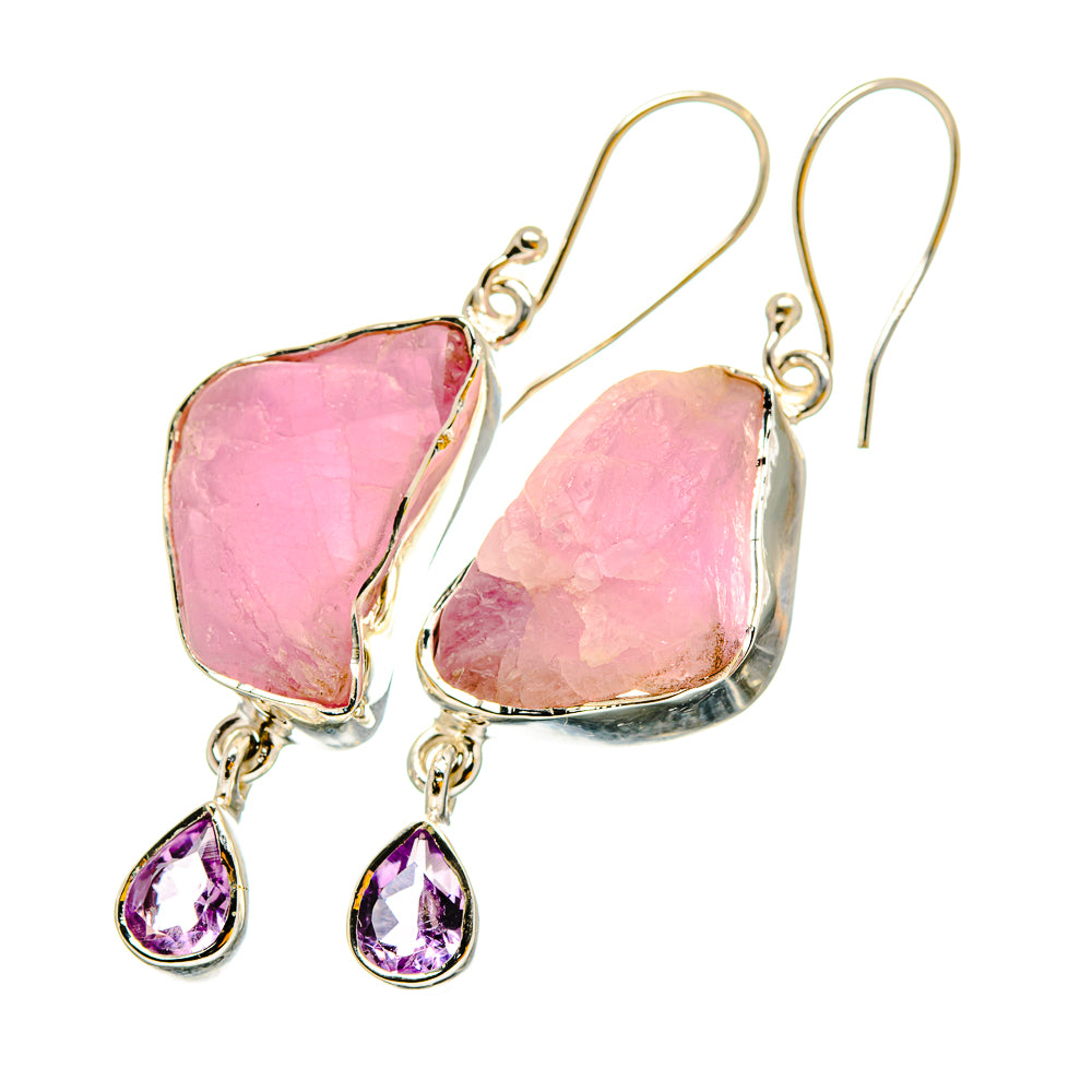 Rose Quartz Earrings handcrafted by Anasilvercos - EARR420263