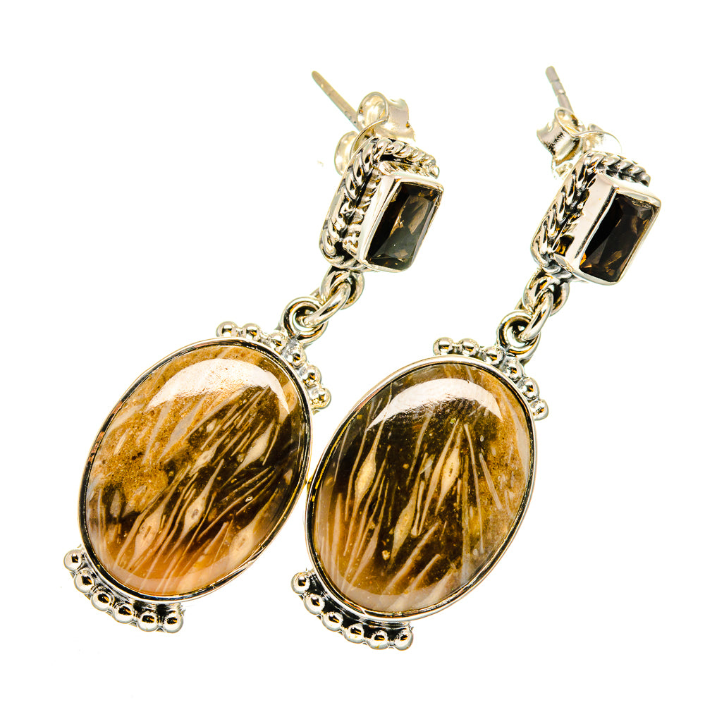 Turkish Tube Agate Earrings handcrafted by Anasilvercos - EARR420266